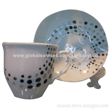 12-piece Tea Cup and Saucer Set with Modern Design, Cadmium-free